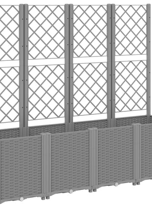 Plantenbak met latwerk 160x40x140 cm polypropeen lichtgrijs