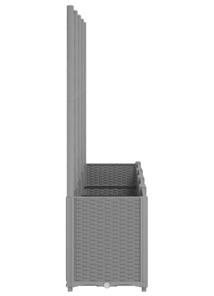 Plantenbak met latwerk 160x40x140 cm polypropeen lichtgrijs