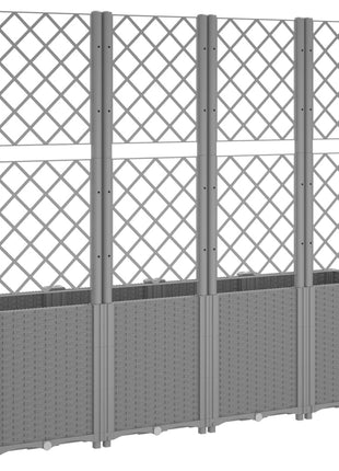 Plantenbak met latwerk 160x40x140 cm polypropeen lichtgrijs