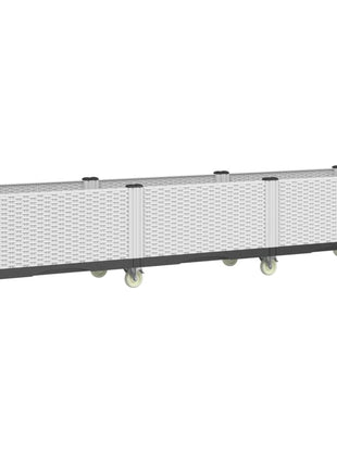 Plantenbak met wielen 240x50x54 cm polypropeen wit