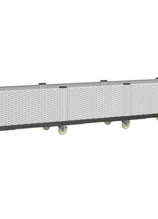Plantenbak met wielen 240x50x54 cm polypropeen wit