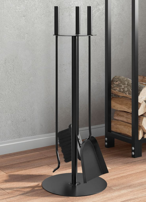 4-delige Haardset 22x59 cm staal