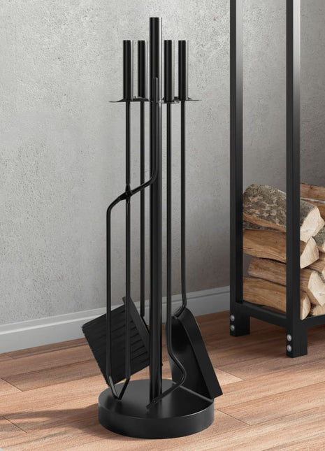 5-delige Haardset 18x66 cm staal