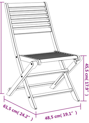 Tuinstoelen 2 st inklapbaar 48,5x61,5x87 cm massief acaciahout
