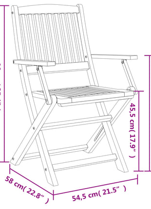 Tuinstoelen 2 st inklapbaar 58x54,5x90 cm massief acaciahout