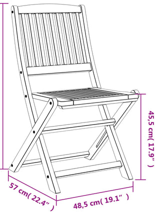 Tuinstoelen 2 st inklapbaar 57x48,5x90 cm massief acaciahout