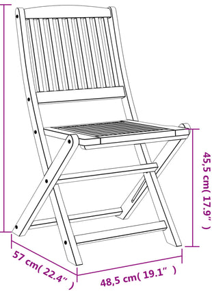 Tuinstoelen 4 st inklapbaar 57x49x90 cm massief acaciahout