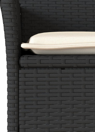 Tuinstoelen 2 st met kussens poly rattan zwart