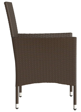 Tuinstoelen 2 st met kussens poly rattan bruin