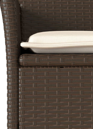 Tuinstoelen 2 st met kussens poly rattan bruin