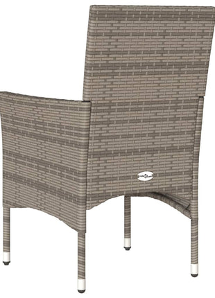 Tuinstoelen 2 st met kussens poly rattan grijs