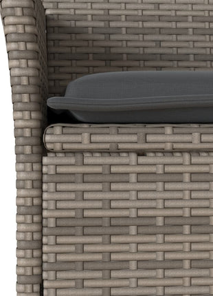 Tuinstoelen 2 st met kussens poly rattan grijs