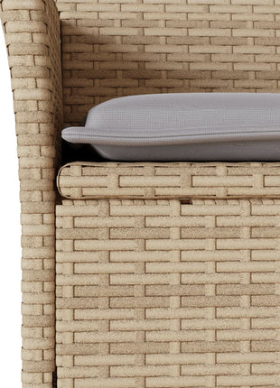 Tuinstoelen 2 st met kussens poly rattan beige