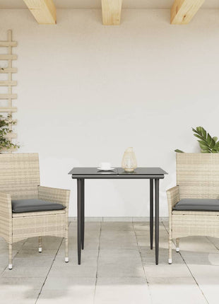 Tuinstoelen 2 st met kussens poly rattan lichtgrijs