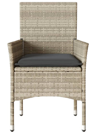 Tuinstoelen 2 st met kussens poly rattan lichtgrijs