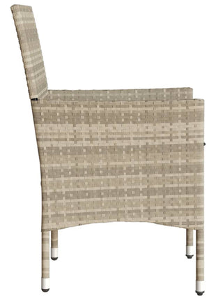 Tuinstoelen 2 st met kussens poly rattan lichtgrijs