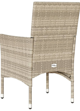 Tuinstoelen 2 st met kussens poly rattan lichtgrijs