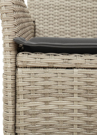 Tuinstoelen 2 st met kussens poly rattan lichtgrijs