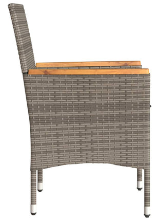 Tuinstoelen 2 st met kussens poly rattan grijs