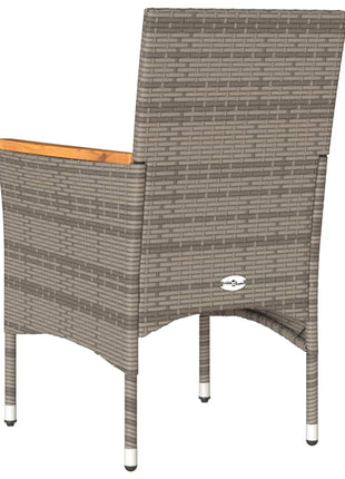 Tuinstoelen 2 st met kussens poly rattan grijs