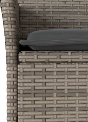 Tuinstoelen 2 st met kussens poly rattan grijs