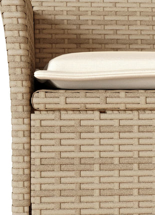 Tuinstoelen 2 st met kussens poly rattan beige