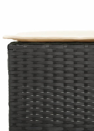 Tuinbarkrukken met kussens 2 st poly rattan zwart