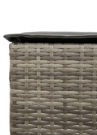 Tuinbarkrukken met kussens 2 st poly rattan grijs