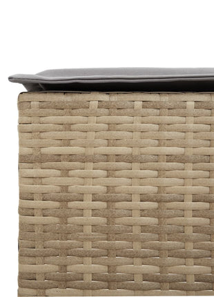 Tuinbarkrukken 2 st met kussens poly rattan beige