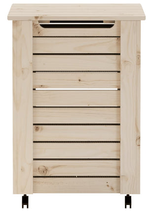 Wasmand met wielen RANA 45x45x64 cm massief grenenhout