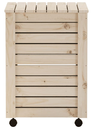 Wasmand met wielen RANA 45x45x64 cm massief grenenhout