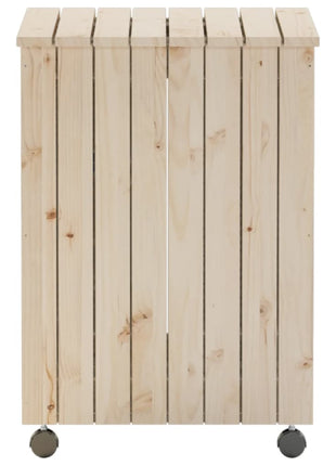 Wasmand met wielen RANA 45x45x64 cm massief grenenhout