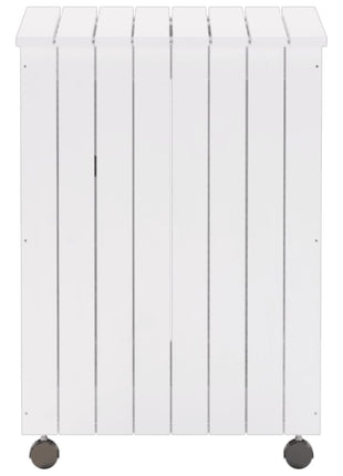 Wasmand met wielen RANA 45x45x64 cm massief grenenhout wit