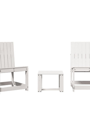 3-delige Loungeset massief grenenhout wit