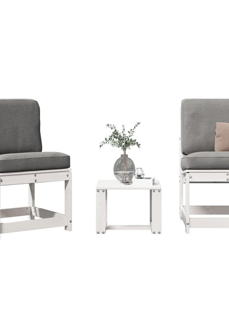 3-delige Loungeset massief grenenhout wit