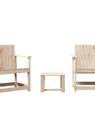3-delige Loungeset massief grenenhout