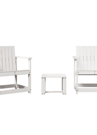 3-delige Loungeset massief grenenhout wit