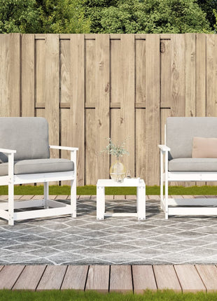 3-delige Loungeset massief grenenhout wit
