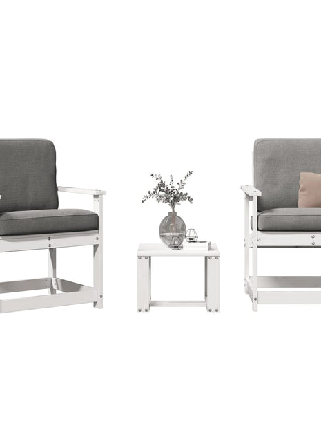 3-delige Loungeset massief grenenhout wit