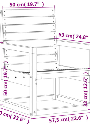 Tuinstoel 57,5x63x76 cm massief grenenhout wasbruin