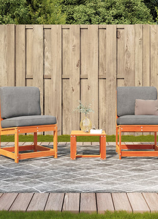 3-delige Loungeset massief grenenhout wasbruin
