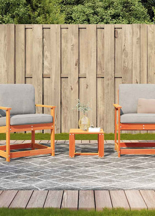 3-delige Loungeset massief grenenhout wasbruin