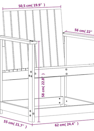 3-delige Loungeset massief grenenhout wasbruin