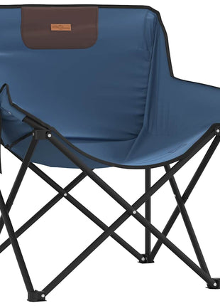 Campingstoelen 2 st met vakje inklapbaar blauw