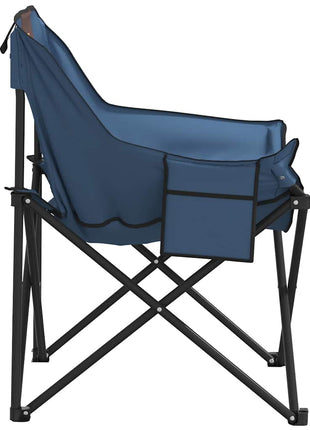 Campingstoelen 2 st met vakje inklapbaar blauw