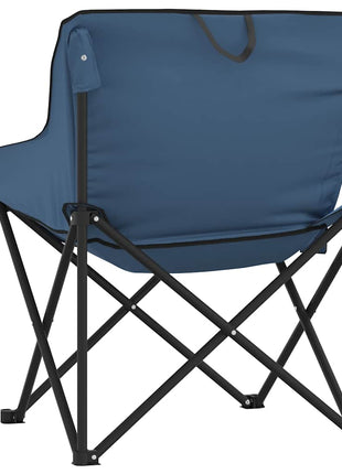Campingstoelen 2 st met vakje inklapbaar blauw
