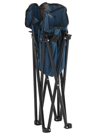Campingstoelen 2 st met vakje inklapbaar blauw