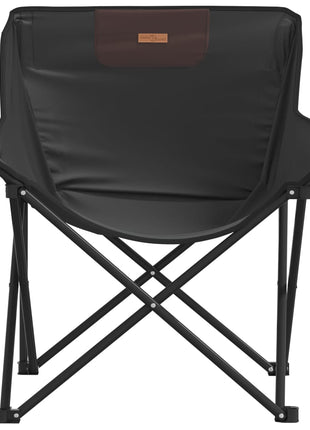 Campingstoelen 2 st met vakje inklapbaar zwart