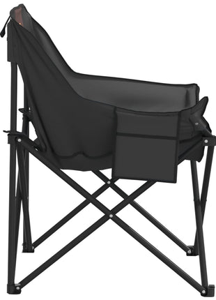 Campingstoelen 2 st met vakje inklapbaar zwart