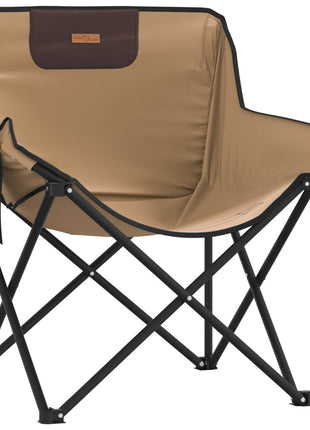Campingstoelen 2 st met vakje inklapbaar bruin